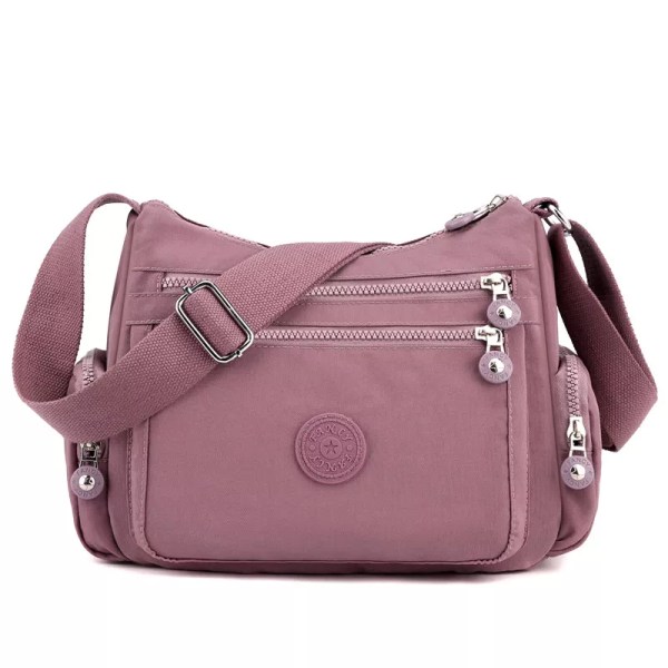 Messenger Bag Causal Kvinnor Axelväska Multi Nylon Kvinna Crossbody-väskor Kvinna Crossbody Moderväska Shoudlerväska Pink 02