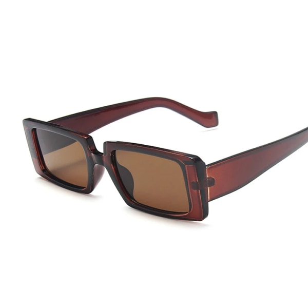 Solglasögon i fyrkantig stil Kvinna Lyxigt märke Resor Små rektangulära solglasögon Kvinnligt mode Transparent Retro Svart Oculos Red