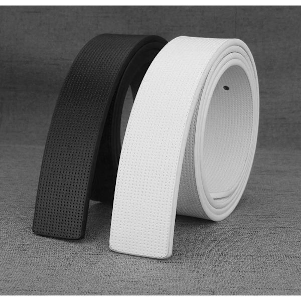 Herrbälten utan spänne Bälte Märke Bälte Herr Högkvalitativa manliga äkta rem jeansbälte 3,3 cm bälten White 125cm