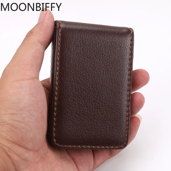 Ny visitkortshållare Herr Kort ID-hållare Magnetisk attraktivt case Box Miniplånbok Man Kreditkortsinnehavare Organizer Coffee