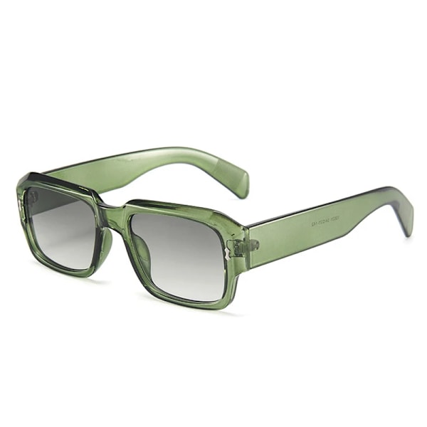 SO&EI Mode Polygon Fyrkantiga Solglasögon Dam Retro Nitar Dekoration Jelly Färg Nyanser UV400 Män Trendiga Gradient Solglasögon Green green gradient As the picture