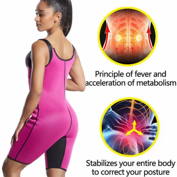 Neoprendräkt för kvinnor Helkroppsformare Sport Svett Ärmlös Justerbar rem Bastu Waist trainer för viktminskning R M