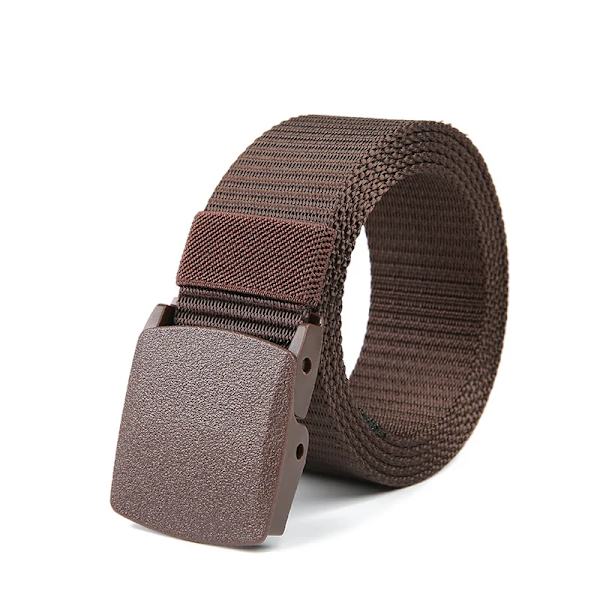 Automatiskt spänne för män Nylon utomhus canvasbälte Högkvalitativt herrbälte Coffee 110 CM