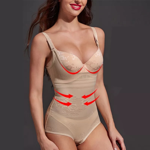 Kvinnor Sexig Kroppsformare Hög Elastisk Justerbar Bantning Shapewear Midjekorsetter Andas Bodysuits Underkläder S-3XL style1(.292) XS(.292)
