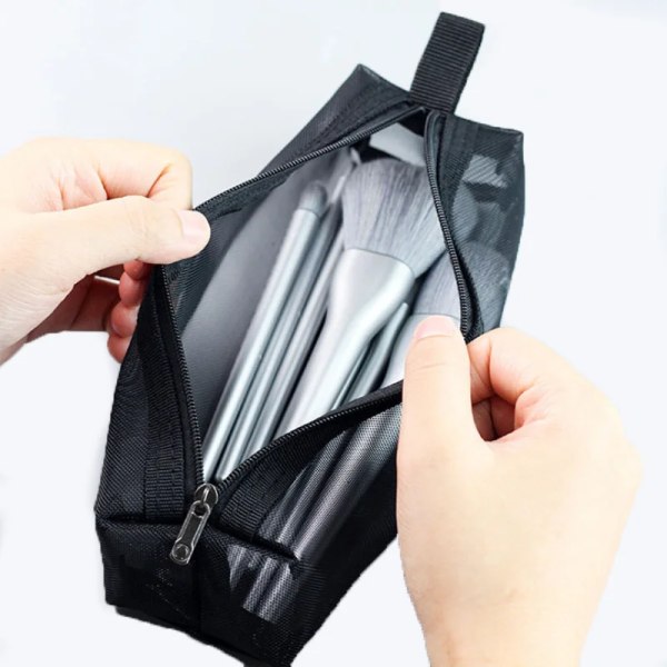 Sminkborste Case Kosmetisk Toalettväska Organizer för män Kvinnor Skönhetsverktyg Mesh Kit Påse Tvätt Förvaringstillbehör Net brush package