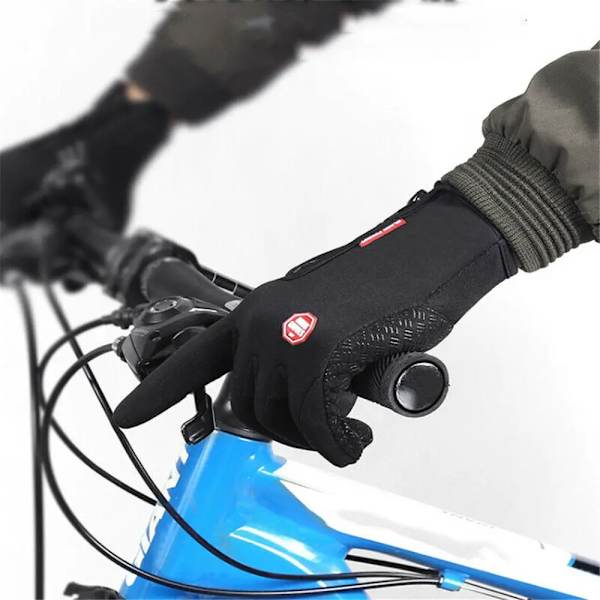 Anti-halk varma vinterhandskar Vindtät thermal pekskärmsvante Skidåkning Ridning Cykling Sporthandskar Black M