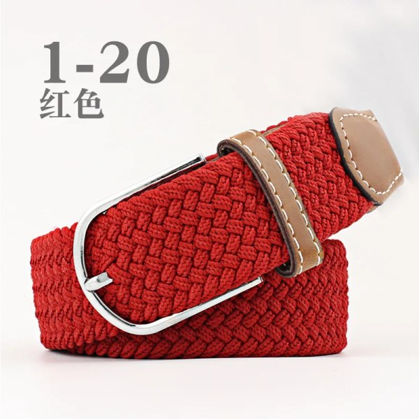 Canvasbälte utomhus taktiskt bälte unisex högkvalitativ canvasbälte för jeans Man Lyxiga Casual Straps Ceintures Bälten för kvinnor FB  red 3.3cmX107cm