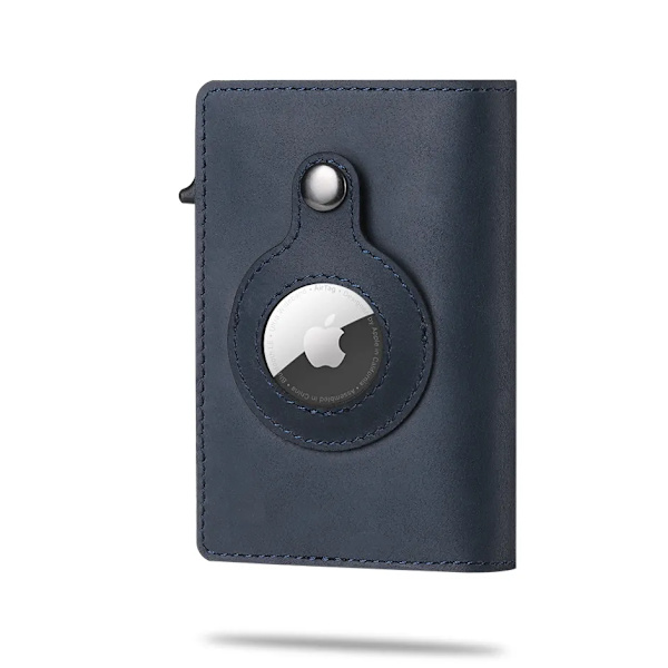 2021 För Apple AirTag Wallet Herr Kolfiber Mode ID Kreditkortshållare Rfid Slim AirTag Slide Wallet Designer Korthållare Navy