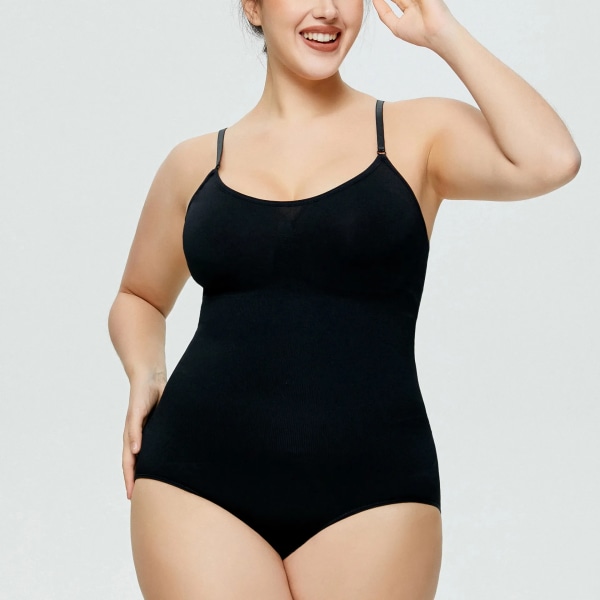 Menty Body Shapewear Kvinnor Helkroppsformare Plus Size Magkontroll Slimming Butt Lifter Push Up Shapers Korsett Black XL