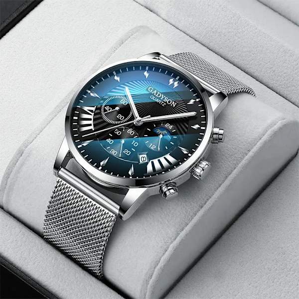 Armbandsur Watch Top Märke Lyx Mode Armbandsur Ny Manlig Quartz Watch For Herr Klocka Timmar Hodinky Reloj Hombre Silver Black