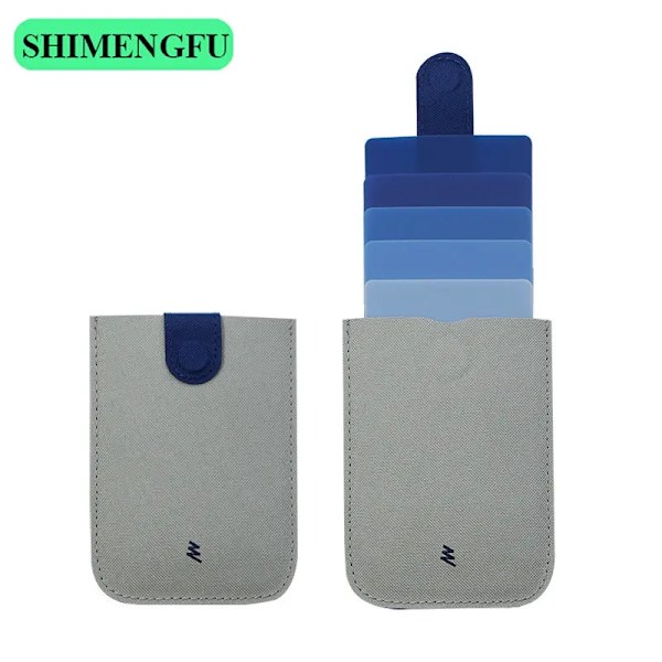 DAX V3 Äkta läder Smal bärbar korthållare ID Kreditskydd Gradient Kvinnor Män Plånbok Case Pengar Väska V1 Gray blue