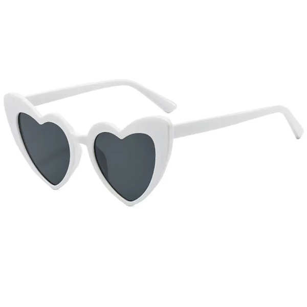 13 färger Mode Hjärta Dam Solglasögon Personlighet Stor Båge Glitter Rosa Solskydd Glasögon Glasögon UV400 Glasögon white 1 pair