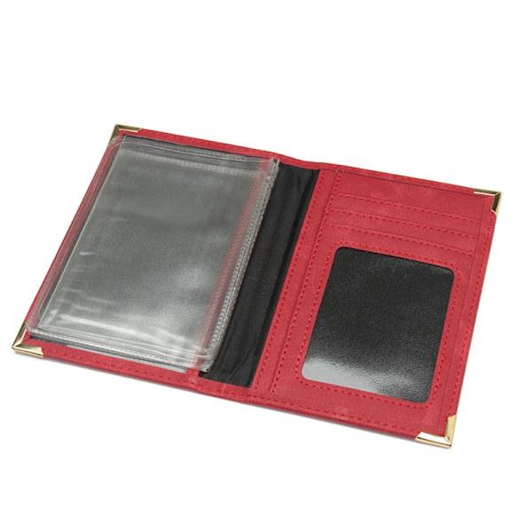 Rysk svart retrostil Auto körkortsväska PU- cover för bilkörningsdokument Kortkredithållare Case black