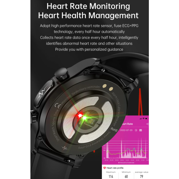 Ny EKG+PPG Smart Watch Män Laserbehandling av hypertoni Hyperglykemi Hyperlipidemi Puls Hälsosam Sport Smartwatch blue