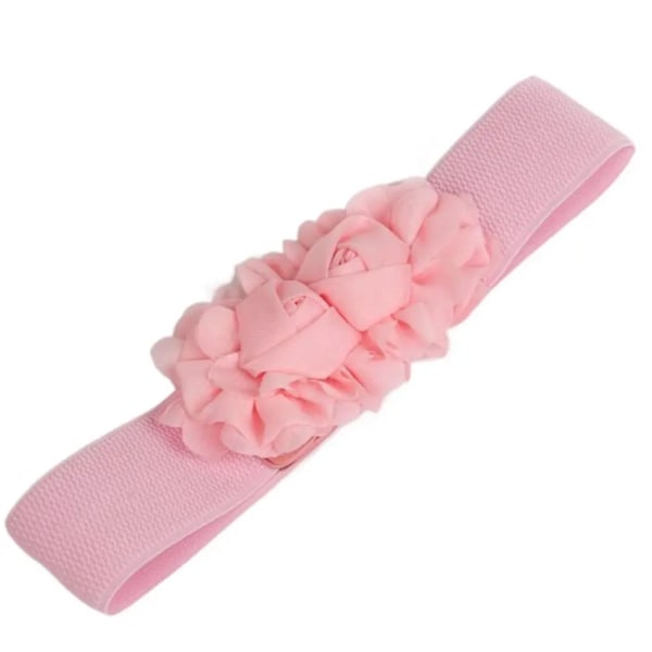 2023 Nytt Dammode brett resårbälte Metallspänne Cinch midjeband Damklänning Midjeband Cummerbands Casual Stretchbälte Pink2