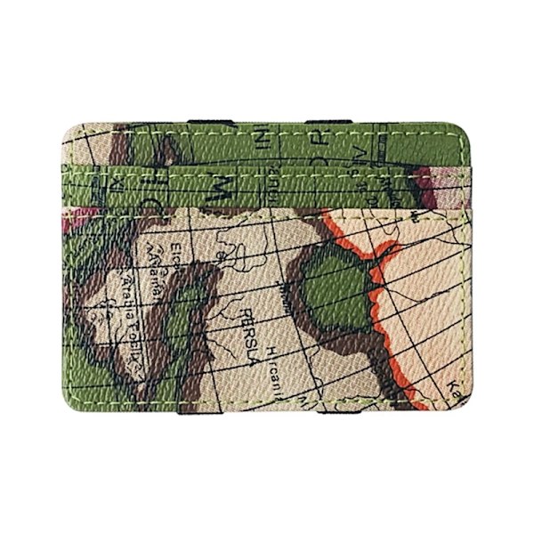 Ultra Slim Camouflage Magic Plånböcker för Kvinnor Män PU Läder Mini ID-kortshållare Myntplånböcker Resor Case Clip Cover Horizontal Green