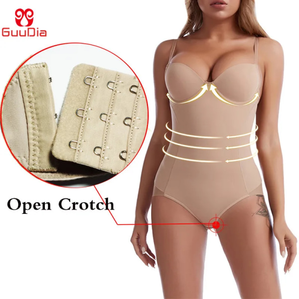 GUUDIA Kroppsformare för kvinnor Push Up Form Cup Shapers Bantning Shapewear Sömlösa Body Shapers Waist trainer Butt Lifter mesh butt-apricot S