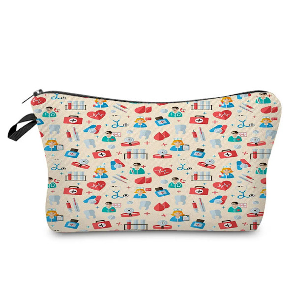 Sjuksköterska printed kosmetisk organizer Högkvalitativ förvaringsväska för barn Praktisk sminkväska för kvinnor Tecknad mini case hz1518 Nurse Bag