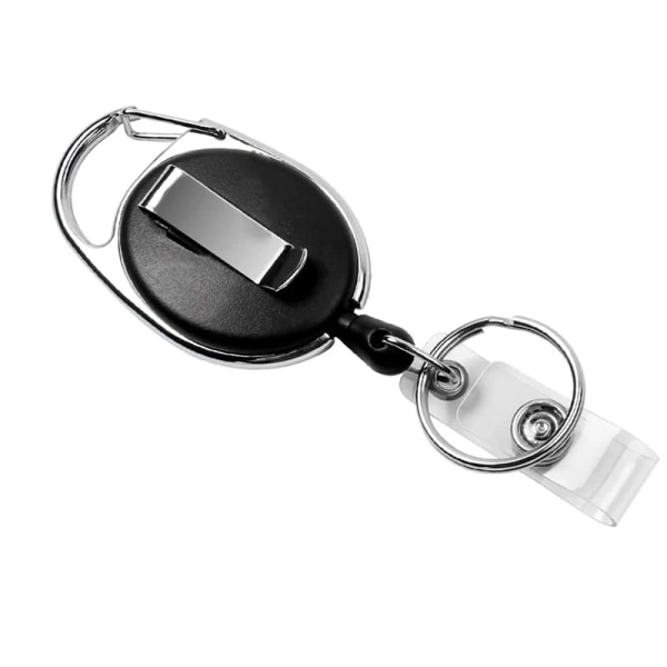 Kvinnor Män Svart kortplånbok Infällbar nyckelkedja för nycklar ID-kort PU Läder Buss Pass Case Cover Badge Hållare Black