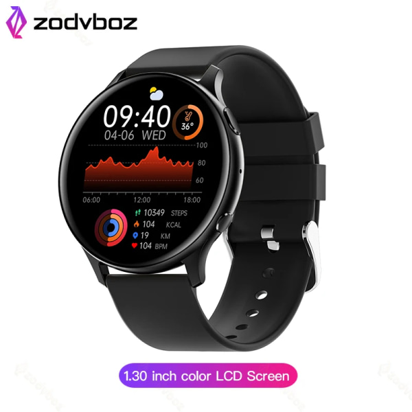 OLED Mode Smart Watch Dam Puls Blodtryck Multifunktionell Watch Herr Kvinna Vattentät Smartwatch Kvinnor black