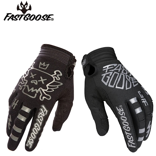 Nya Andningsbara Motorcykelhandskar Hel Finger Utomhuscyklar Racing Bil Motocross Handskar Unisex Mtb Mx Dh Handskar Cykling black3 S
