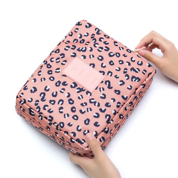 SOBU Vattentät Bärbar Dragkedja Kosmetikväska dot beauty Case Make Up Tas Plånbok Organizer Förvaring Resetvättpåse K1049 Leopard