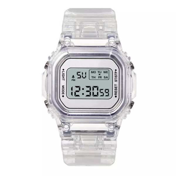 Mode Män Dam Klockor Guld Casual Transparent Digital Watch Lover's Gift Clock Barn Barnarmbandsur Kvinnlig klocka 176 white