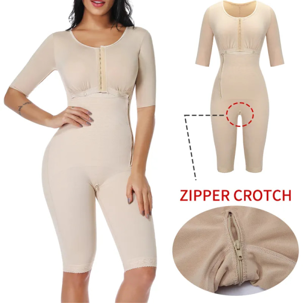 Body Shapewear för kvinnor efter operation Kompressionsplagg Fast kontroll Kroppsformare Waist trainer Slimmande underkläder Nude M