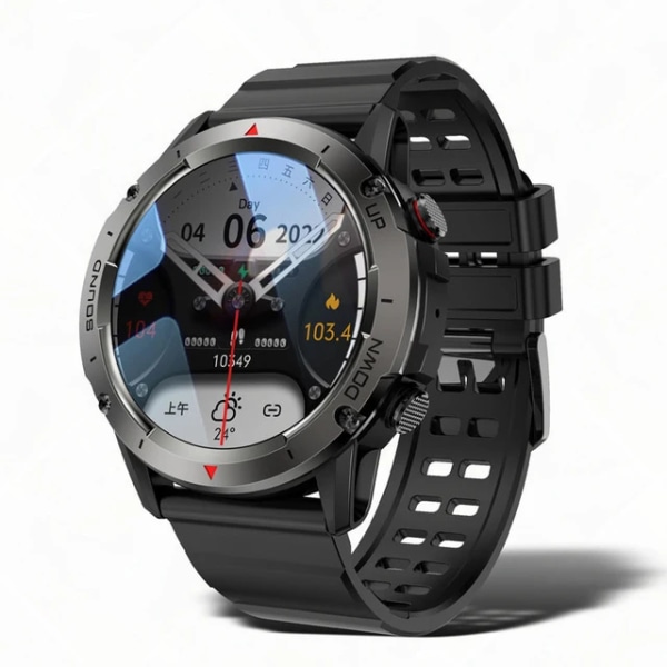 NX9 Rugged Smart Watches Herr för Android Huawei Ios Vattentäta klockor 1,39'' HD Fitness Tracker Bluetooth Ring Smartwatch black