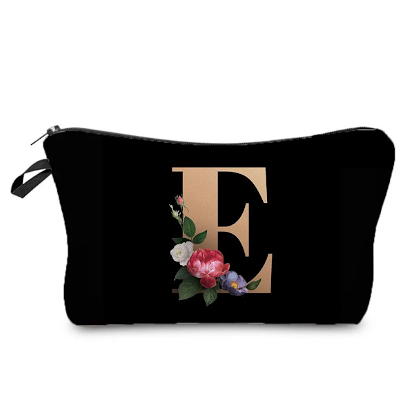 26 Initialer Blomma Kosmetikväska A-Ö Bokstav Sminkväskor Kvinnor Resor Brudtärna Present Dam Bärbar Skönhetsväska Case hz3183 Letter Bag
