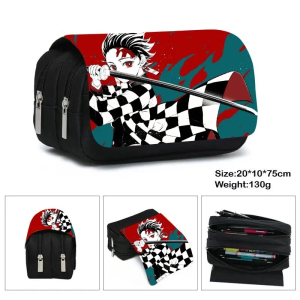 Anime Demon Slayer Kimetsu No Yaiba Case Dragkedja Sminkväska Penna Brevpapper Väskor Catoon Pencil Box kvinna Kosmetikväska fgqbbguimie10