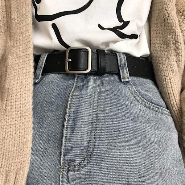Unisex PU-läderbälte Mode Kvinna Män Casual Fyrkantsnål Spänne Jeans Bälten För Byxor Dam Svart Kaffe Midjerem Camel 100cm