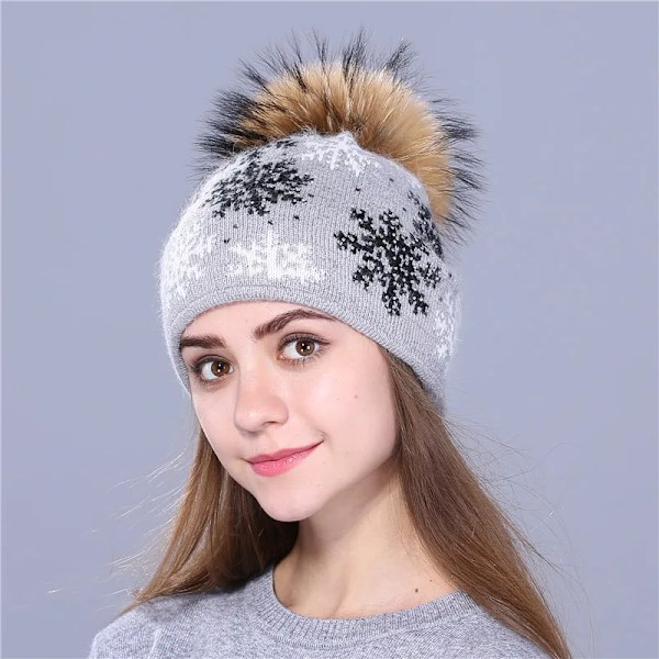 2016 Ny FemininoMink Pom Pom Vintermössa för Kvinnor Flickmössa Stickad Tjock Beanie Skullies Mössa Orange