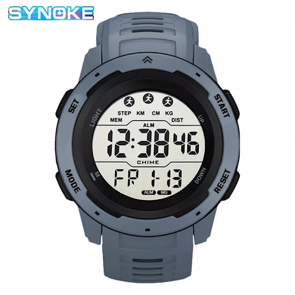 Reloj Hombre Utomhus Digitala klockor Sport LED Män Big Dial Round Watch Luminous Casual Clock Multifunction Wrist Stoppur 2022 Red