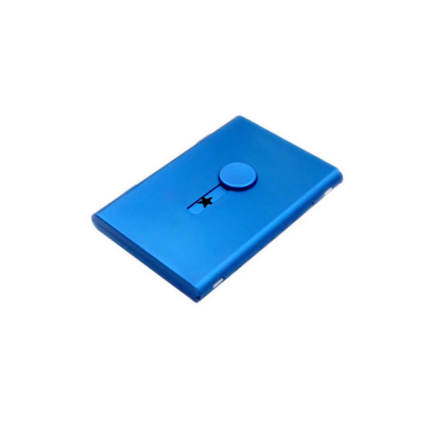 Metall Visitkortshållare Hand Push Card Case Bankkort Medlemspaket Ultra Tunt Visitkort Förpackning Box Organizer A-Blue
