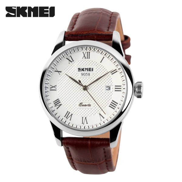 Herrklockor Toppmärke Lyx Watch Skmei Mode Casual Business Armbandsur Vattentät Watch Relogio Masculino silver brown