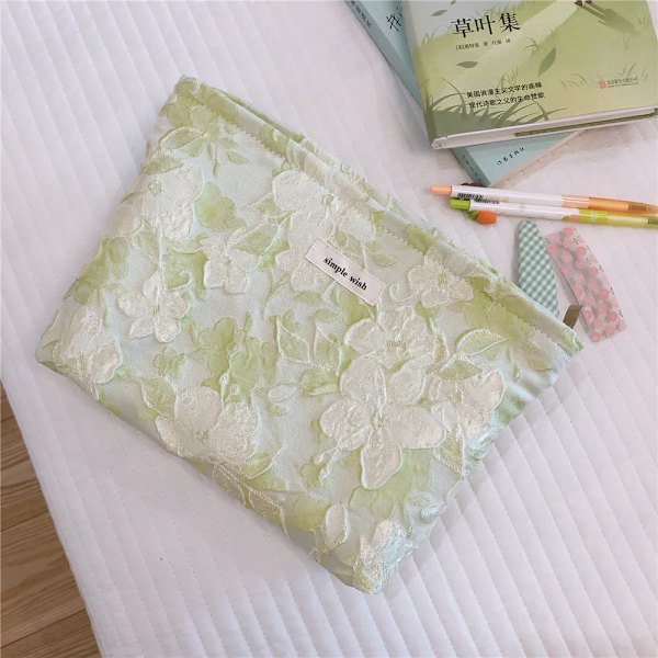 Canvastyg Damkosmetikväska Dam Clutch Nytt blommiga sminkväskor Rese sanitetsbinda Organizer Förvaringspåse D