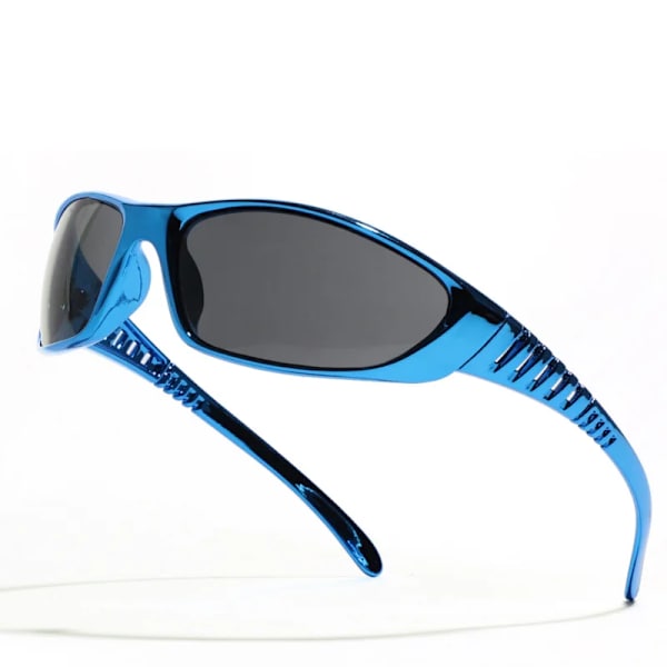 Cateye Glasögon Punkstil Solglasögon Kvinnor Sommarmode Glasögon Y2k Framtida Teknik Sense Solglasögon Män Kvinnor Trendglasögon blue gray B Other