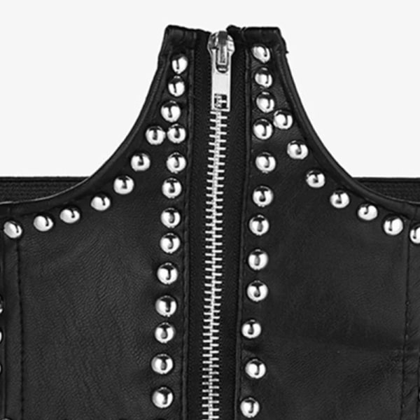 Mode Lyxbälten för kvinna Svart Pu-lädersele Midjebälte Goth Korsett Bondage Bälte Damaccessoarer Gotiska kläder belt 4 Adjustable