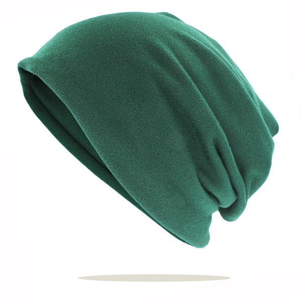 Två-i-ett-mössor Skullies Beanies Herrar Kvinnor Lös Sittande Mjuk Höst Vår Kemoterapi Varma Hattar Dam Tunn Flick Scarf Förlust Alopecia Feminino Ht227 Army Green For 54-58 cm