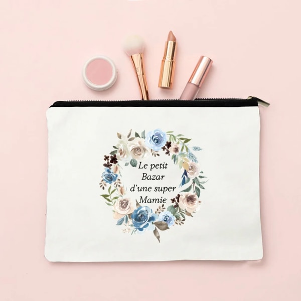 Super Mamie Franska printed sminkväskor Kvinnor Kosmetikväska Case Organizer Kvinnlig Tvätt Förvaringspåsar Mormor Presenter TW195968-TBWH-D