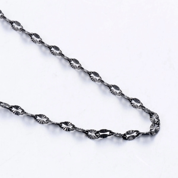 Hot-Sälja rostfritt stål Dam Halsband Personliga modesmycken kan vara Black 70cm Length