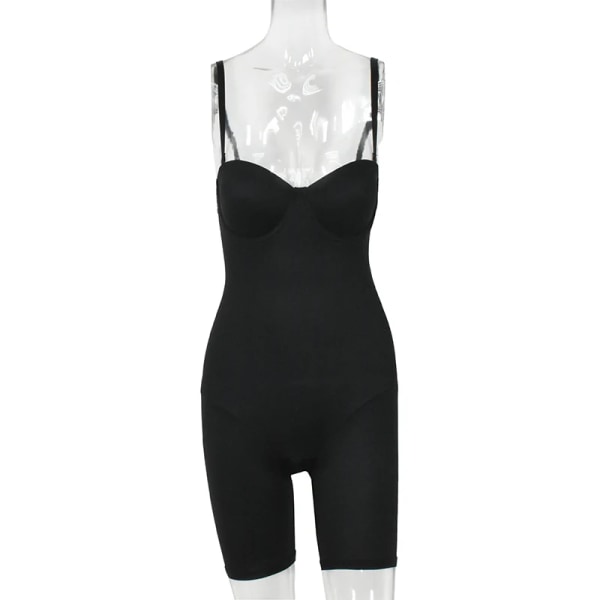 Bygelbody Dammodebyxor Naken Skinny Jumpsuit Black Bodys Sexig Playsuit Shapewear Bodycon Body Shaper White XL