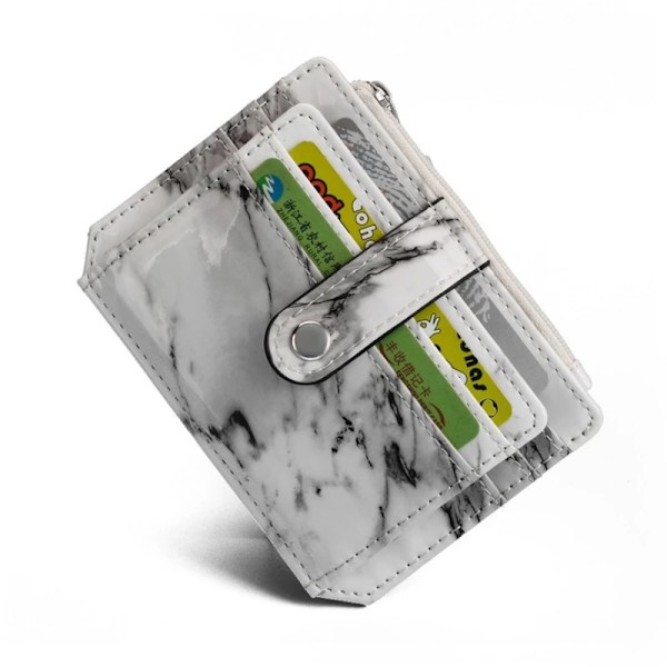 Marmor Texture Korthållare Kort Vit Liten Multi-Card Kortväska Affärsficka Smal Tunn ID Kreditkort Pengar Plånbok Grey2