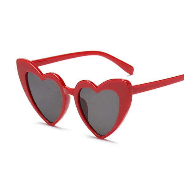 Hjärta Märke Designer Solglasögon Kvinna Lyxiga Plast Solglasögon Klassiska Retro utomhusglasögon Oculos De Sol Gafas RedGray
