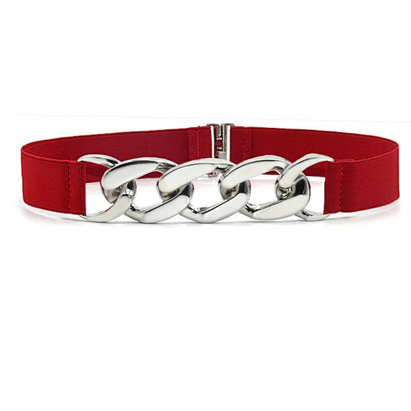 Mode Elegant Elastiskt Brett Kvinnor Bälte Guld Ring Spänne Dekorativa kvinnor bälten för klänning designer bälten kvinnor hög kvalitet Red 2 70cm