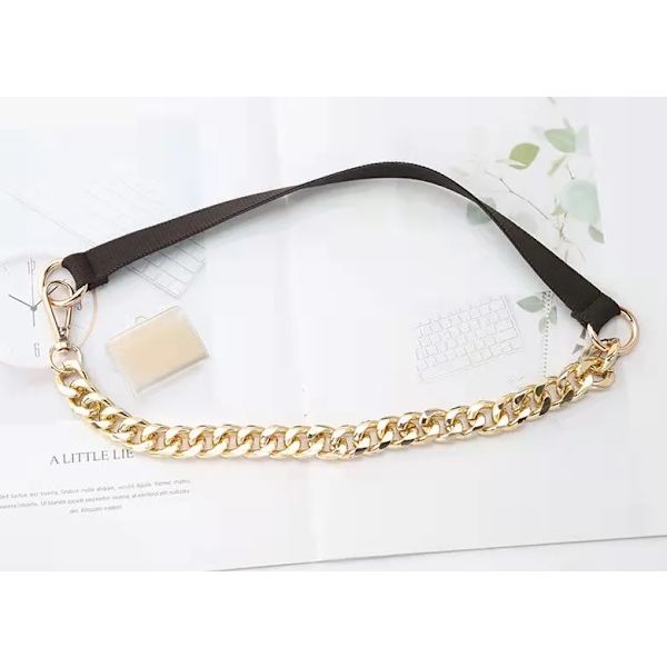 Gyllene kedja bälte Elastiskt silver metall midjebälten för kvinnor Hög kvalitet Stretch Cummerbunds dam kappa Ketting Riem midjeband Golden 67cm  elastic67-95cm