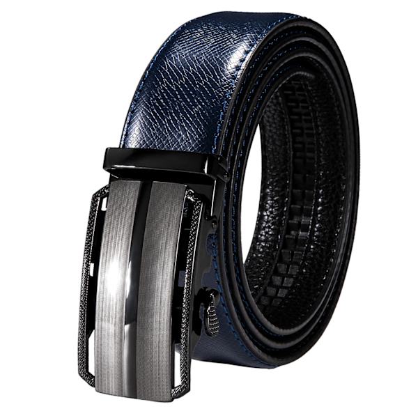 Högkvalitativt märke herrbälten blå koläder Automatiska spännen Spärr midjeband Bälte för män Klänning Jeans Kostym Byxor Present 2244DME 130cm