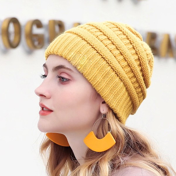 25 Färgade Enfärgade Beanies Kvinnor Stickade Beanie Hatt Mode Höst Vinter Varma Hattar SkulliesCap För Kvinnor Turquoise