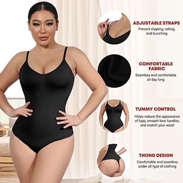 Sömlös bodysuit för kvinnor Magkontroll Shapewear | Sculpting Body Shaper Thong Dupes Shaping Tops Brown 1 S